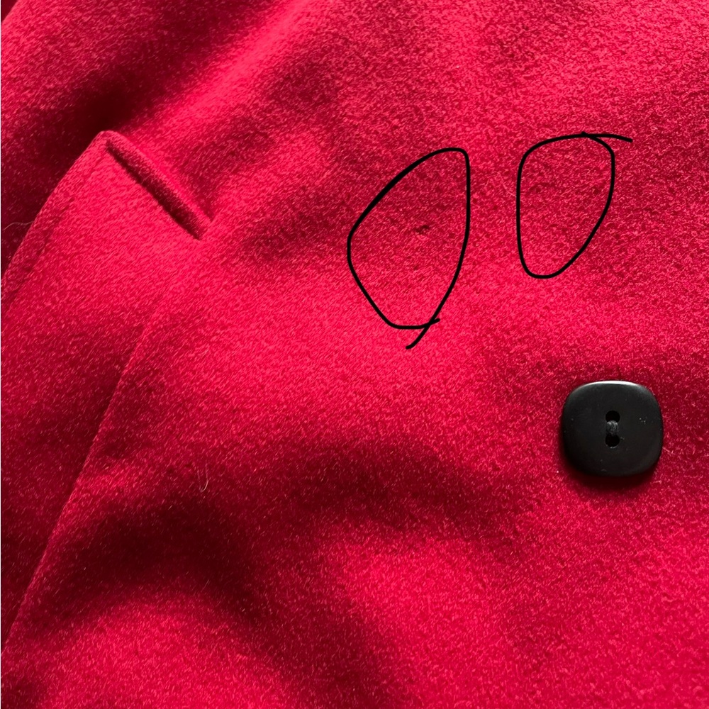 DIANA CHARLES Elegant Red Wool Cashmere Blend Coat Size 11/12 - Picture 12 of 16